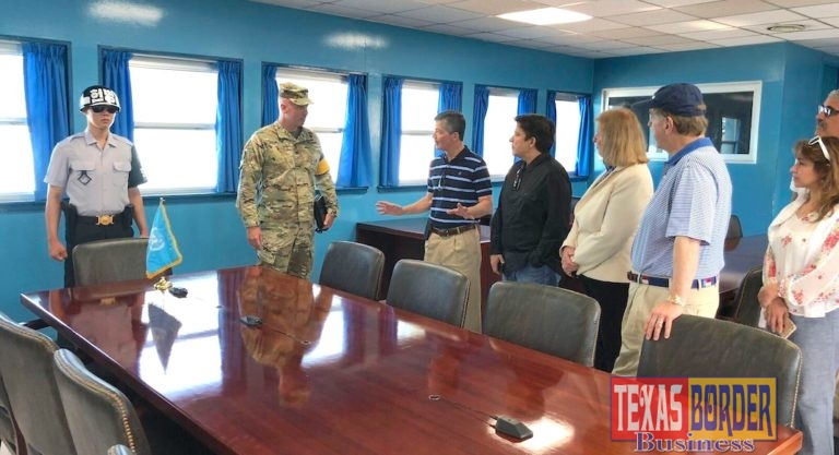Congressman Vicente Gonzalez (TX-15) with the U.S. congressional delegation and members of the U.S. Armed Forces at the Demilitarized Zone on the Korean Peninsula.