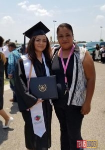 Alvarado and her mother - PSJA alumna Paloma Alvarado and her mother at her graduation from South Texas College in 2017.