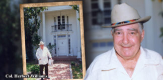 Herbert Williams, president of the Cherokee Nation outside the building that he had designated as the Cherokee Embassy. Photo by Roberto Hugo Gonzalez, 1987