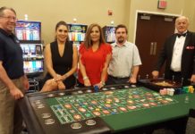 The Weslaco Chamber of Commerce will host its annual Vegas Casino Night on Saturday, September 22 at Knapp Conference Center. Pictured L-R: Weslaco Chamber board members Daryl Smith, Smith Security Group; Mari Aviles, Valley Grande Institute for Academic Studies; Vangie Saenz, Inter National Bank; Travis McDaniel, Valley Trophies. Also pictured: Gene Denby, RGV Las Vegas Nights. 