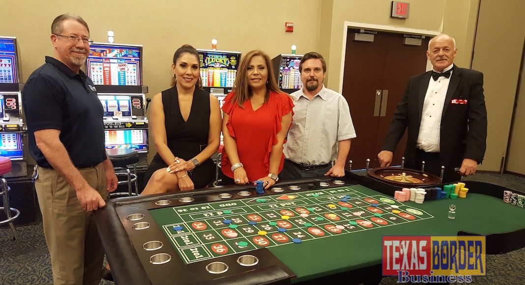 The Weslaco Chamber of Commerce will host its annual Vegas Casino Night on Saturday, September 22 at Knapp Conference Center. Pictured L-R: Weslaco Chamber board members Daryl Smith, Smith Security Group; Mari Aviles, Valley Grande Institute for Academic Studies; Vangie Saenz, Inter National Bank; Travis McDaniel, Valley Trophies. Also pictured: Gene Denby, RGV Las Vegas Nights. 