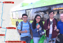 Arrived! Metro McAllen Texas A&M newest satellite stop at Tres Lagos Community Development. It takes about 30 minutes to ride Metro McAllen Route 8. It is about 121 miles in distance. Pictured students of the Texas A&M University with McAllen Mayor Jim Darling. Photo by Roberto Hugo Gonzalez