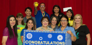 Pharr - At Kelly-Pharr Elementary the $598.41 will go toward purchasing nine Bee-Bots that will help students as young as kinder learn concepts like counting, sequencing, estimation, and problem-solving in fun and interactive ways. Pictured are the school's Kinder teachers with PSJA Education Foundation Board of Directors Laura De La Garza and Melissa Diaz, as well as Principal Lydia Trevino, Assistant Principal Jessica Villanueva, Collaborative Learning Leader Paloma Padilla and PSJA Science Coordinator Susana Ramirez.