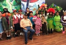 Acting Classes at Pharr Community Theater for Kids and Adults Kids acting teacher and director Juan Guerra sits with his cast from the play Alicia that was produced at Pharr Community Theater.