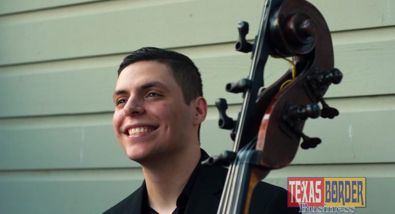 Andres Vela, a UTRGV senior majoring in Music Performance, won the first prize in the Cynthia Woods Mitchell Young Artist Competition in Houston recently at the Texas Music Festival . He is the first UTRGV student to win this prestigious competition, as well as the first double bassist to win since the inception of the festival 28 years ago. His win came with a cash prize and a medal, and an invitation to perform as a soloist with the Akademisches Orchester under Maestro Carlos Spierer at the Gewandhaus concert hall in October in Leipzig, Germany.  (Courtesy photo)