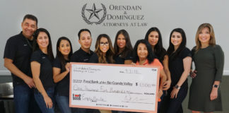 Orendain & Dominguez Attorneys at Law sponsors Empty Bowls 2018 Presented by Vantage Bank Texas and Inter National Bank!  Abel Orendain, Attorney; Lillian Orendain, Office Manager; Felicia Ruiz and Jeremiah Ruiz, Legal Assistants; Natasha Martinez, Attorney; Kathy Garcia, Legal Assistant; Delia Garza, Administrative Assistant; Laura Gonzalez and Tanya Reyes, Legal Assistants; and Jacqueline Flores, Food Bank RGV Director of Development & Donor Services.  For more information, contact Philip Farias, Mgr. of Corporate Engagement & Events, by calling (956) 904-4513 or mailto:pfarias@foodbankrgv.com