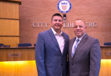 Pictured above, Edinburg Mayor Richard Molina and Pilar Rodriguez.