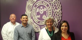 The nCourage program is currently looking for businesses to host 1-2 high school seniors who are making choices in their career path. Pictured L-R: Doug Croft, President/CEO, Weslaco Chamber of Commerce; Luis Reyes, nCourage Program Committee Chair, Sue Peterson, Weslaco ISD Assistant Superintendent and Dr. Priscilla Canales, Weslaco ISD Superintendent.
