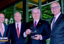 From left to right: A.J. Rodriguez, Chair, Texas Association of Business; G. Brint Ryan, CEO, Ryan LLC.; Dennis E. Nixon, Chairman and CEO, International Bank of Commerce; Judge Jeff Moseley, President and CEO, Texas Association of Business.