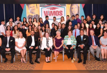 VAMOS Disperses $1.4 Million for Scholarships in Celebration of their 22nd Annual Celebration Pictured are VAMOS president Johnny Oliva; Sonia Falcon, former president and board member; Judge Linda Yañez, keynote speaker. Also attending Yoli Cantu and in the background are scholarship recipients at the VAMOS 22nd Annual Scholarship Banquet at the Edinburg Conference Center at Renaissance. $1.4 million was awarded to 85 students for a four-year higher education degree. Photo by Roberto Hugo Gonzalez