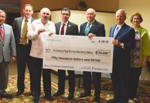 Valley Baptist Legacy Foundation Establishes Endowed Scholarship to Benefit UTRGV School of Medicine Students The Valley Baptist Legacy Foundation has established a $50,000 endowed scholarship to help support students at The University of Texas Rio Grande Valley School of Medicine who declare an intention to specialize in psychiatry, neurology or a related field in the neurosciences. The Randall Baker Endowed Scholarship is named in honor of the foundation’s former executive director, Randall “Randy” Baker, who retired from his post June 30. Shown, from left, are Valley Baptist Legacy Foundation Board Members Arnie Gonzalez and Bob Duncan; UTRGV President Guy Bailey; UTRGV School of Medicine Senior Associate Dean for Education and Academic Affairs and Valley Baptist Legacy Foundation Board Member Dr. Leonel Vela; Randall “Randy” Baker; Valley Baptist Legacy Foundation Board Vice Chairperson Billy Bradford; Valley Baptist Legacy Foundation Board Member Beth Pace; and Valley Baptist Legacy Foundation Board Secretary Quita Wittenbach. (Courtesy Photo)