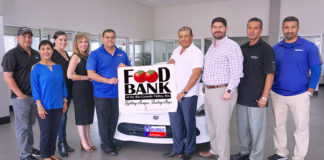 Burns Motors is onboard as a co-sponsor for the first annual Food Bank RGV Golf Classic golf tournament, Friday, October 26, 2018 at the Cimarron Country Club, 1200 S. Shary Rd., Mission, Texas.   Pictured:  Rodney Garza, Burns Motors Product Specialist; Cynthia Ochoa, FBRGV Board Member; Letty Adame, API Real Estate FBRGV Committee Member; Jackie Flores, FBRGV Dir. of Development & Donor Services; Joe Figueroa, Burns Motor Sales Manager; Dr. Miguel Castillo III, Beautiful Smiles FBRGV Committee Member FBRGV Committee Member; Sergio Adame, API Real Estate FBRGV Committee Member; Eluid Sanchez, Burns Motors Product Specialist, and Jesse Martinez, Burns Motors Product Specialist.  For more information, contact: Jackie Flores, Director of Development & Donor Services, at (956) 904-4545, jflores@foodbankrgv.com or Philip Farias, Mgr. of Corporate Engagement & Events, by calling (956) 904-4513 or mailto:pfarias@foodbankrgv.com