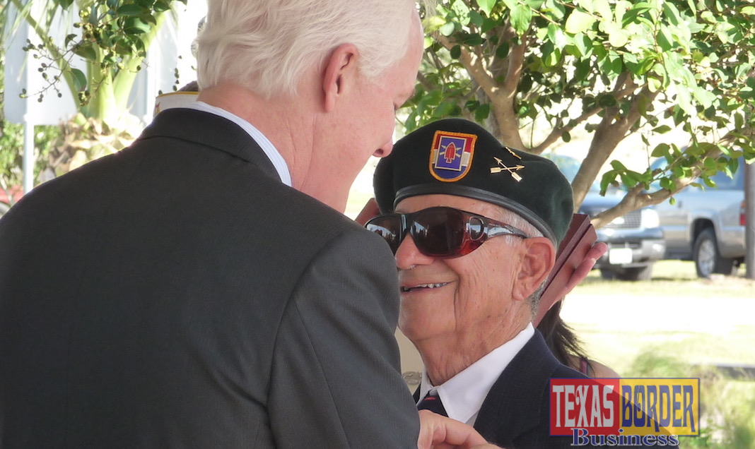 Sen. John Cornyn was honored to present Eugene Gutierrez his Bronze Star Medal in October 2008 and vote in support of his Congressional Gold Medal in 2013. “Men like Mr. Gutierrez exemplify why he’s so proud to represent the state of Texas,” Sen. Cornyn told Texas Border Business.
