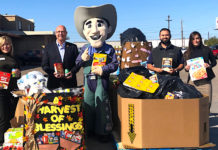 Thank you to Lone Star National Bank for collecting 1,820 meals for struggling families right here in the Valley via the 2018 Food Drive!  Jackie Flores, FBRGV Director of Development & Donor Services; Ron Meijerink, FBRGV CEO; Cowboy Cash, Philip Farias, FBRGV Manager of Corporate Engagement & Events; and Pamela Montemayor, Lone Star National Bank Community Relations Coordinator AO.