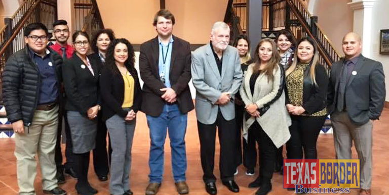 Featured in this photo is Leadership Edinburg Class XXX with presenters Joseph Fox and Dr. Chance at the Museum of South Texas History. Front Row (L-R): Marc Sherwin Nario Roque, Mirna Z. Galeana (Memorial Funeral Home), Jessica M. Maldonado (SAMES, Inc.), Joseph Fox (Museum of South Texas History), Dr. Joseph E. “Joe” Chance, Pamela Garza (International Consulting Group), Nancy Yvette Carr (Farmers Insurance- Priscilla Cavazos Agency) and Jonathon Vasquez (South Texas Literacy Coalition). Back Row (L-R) : Jay Anthony Alanis (PlainsCapital Bank), Nancy Nadeau (University of Texas Rio Grande Valley), Gloria Garcia (Abbott Vascular) and Sandra Yvette Alaniz (South Texas Health System- Edinburg).