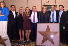 Pictured in the far right are Don Pancho Ochoa and his wife Flérida holding one of the trophies given to Don Pancho. Also, below them, the star that will be placed permanently at the Walk of Stars in Las Vegas, Nevada. Photo by Roberto Hugo Gonzalez. The star below them is a courtesy photo. Pictured to the left: from L-R: Jose, Flery, Lizeth, Don Pancho Ochoa and his wife Flérida, Carlos, Jose Francisco, and Omar Ochoa. This is the Ochoa family.