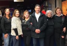 Pictured here, L to R: Vita Moon; Alma Zamora; Maggie Gonzalez; Chiqui Guerra; Oscar Adame; Bertha Garcia; Linda Torline, 5K Walk/ Run Chair and Gracie Cobo, Guild President.