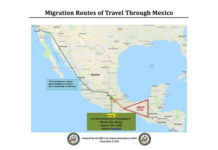 The above image represents one possible route the caravan formed on October 13 in Honduras (approximately 6,000 members) may follow. This caravan is currently located in Mexico City.