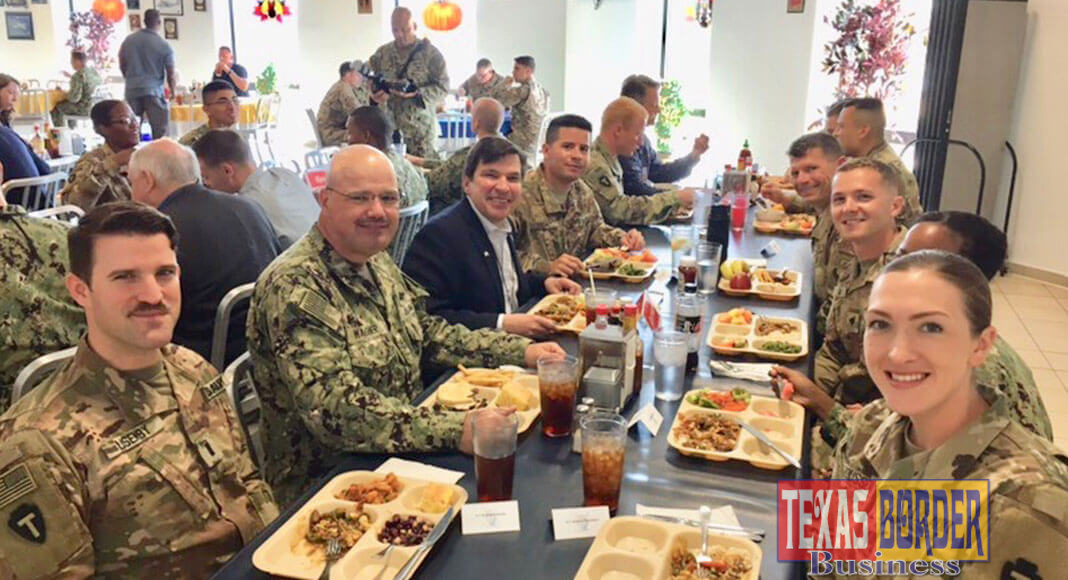 Congressman Gonzalez with members of the U.S. Armed Forces from the Rio Grande Valley stationed in Kuwait.