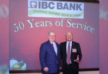 Pictured above, Dennis E. Nixon IBC Bank Chairman and Guillermo R. Garcia Executive Vice President.