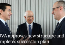 BBVA names Javier Rodriguez Soler as BBVA Compass CEO and Country Manager for the U.S. Pictured above from L-R: Carlos Torres Vila, CEO; Francisco Gonzalez, and Onur Genç.