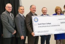 The Economic Development Corporation of McAllen presented South Texas College with a job-training grant to provide customized training related to advanced manufacturing within the city’s boundaries.