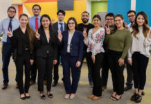 Eleven UTRGV students have been selected for the Rio Grande Valley Legislative Internship Program (VLIP) and will spend this spring interning at the State Capital during the 86th Texas Legislative Session. They include (first row, from left) Ylana Robles, Stacie Morales, Bertha Lance, Sharo Lopez (alternate), Jacquelyn Hernandez and Monica Garcia; (second row, from left) Khalid Aboujamous, Erick Longoria, Jesus Galindo, Javier Bustos, Giovanni Rosas Escobedo and Eric Vargas. (Courtesy Photo)