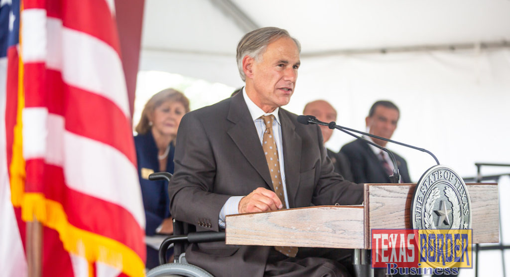 Texas State Gov. Greg Abbott during a recent visit to the Rio Grande Valley.