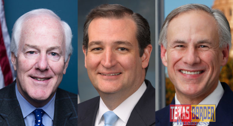 U.S. Senators John Cornyn (R-TX), Ted Cruz (R-TX), and Texas Governor Greg Abbott.