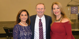 Mayor Jim Darling flanked by his wife Sandra on the left and their dear friend Irma Garza. Photo Roberto Hugo Gonzalez
