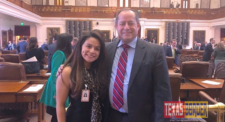 Left to Right: Alexis Saenz, PSJA Alumna, and Dr. Daniel King, PSJA ISD Superintendent