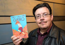 Dr. David Bowles, an associate professor in the UTRGV Department of Literatures and Cultural Studies, grew up in the Rio Grande Valley with the nickname “Güero,” granted from his father’s Mexican-American heritage. Now, he bestows it on the protagonist of his newest book, ‘They Call Me Güero,’ a novel in verse filled with slice-of-life poems illustrating life as a border kid. The book recently earned a 2019 Tomas Rivera Book Award, as well as the 2019 Walter Dean Myers Awards for Outstanding Children’s Literature. It has been named a Pura Belpré Author Honor Book and made the School Library Journal 2018 Best Books List Honor, Middle Grade. It was named a National Council of Teachers of English Notable Verse Novel for Children 3-13, and an ALSC Notable Children's Book, 2019, and was named a Shelf Awareness 2018 Best Children’s & Teen Books of the Year, Middle Grade. (UTRGV Photo by Paul Chouy)