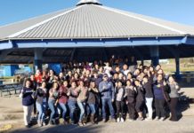 Hidalgo County Precinct 1 Commissioner David L. Fuentes (front center) with some of the student and community volunteers at the MLK Day of Service at Delta Lake Park on January 21.