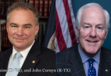Senator Tim Kaine (D-VA) and U.S. Senator John Cornyn (R-TX)