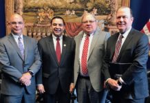 Cuellar Meets with the Texas Association of Broadcasters Congressman Henry Cuellar (TX-28) meets with members of the Texas Association of Broadcasters on Wednesday in Washington, D.C. Pictured left to right: Luis Villarreal, Congressman Henry Cuellar, Michael Payne, and John Kittleman.