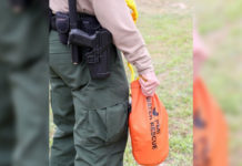 Agents deployed a rescue rope, and safely pulled them both aboard the vessel.