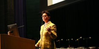 Anita Sheth, Senior Advisor of Social Compliance Development with Fair Trade International addresses attendees at STC’s Human Trafficking Symposium in 2017. This year’s 14th annual event, The Nexus of Exploitation: The Global Economy, Human Trafficking, and the Marginalized, will take place March 31 to April 2 at STC’s Cooper Center.