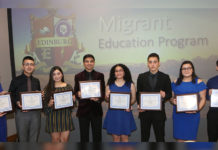 Edinburg Rotary honors Migrant Education Program Edinburg CISD student with the Migrant Education Program pose for a photo during an Edinburg Rotary Club meeting at the Echo Hotel in Edinburg. Pictured L-R: Edinburg High School senior Grecia Denyz Trevino, Edinburg High School senior Raul Solis III, Edinburg North High School senior Jennifer Hernandez, Edinburg North High School senior Tommy Lee Salinas, Economedes High School senior Jasmine Lopez, Economedes High School senior Jason Cantu, Vela High School senior Thais Galvan and Vela High School senior Nathaniel Trevino.