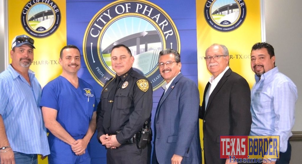 Mayor Ambrosio Hernandez, MD city council members and chief of police.