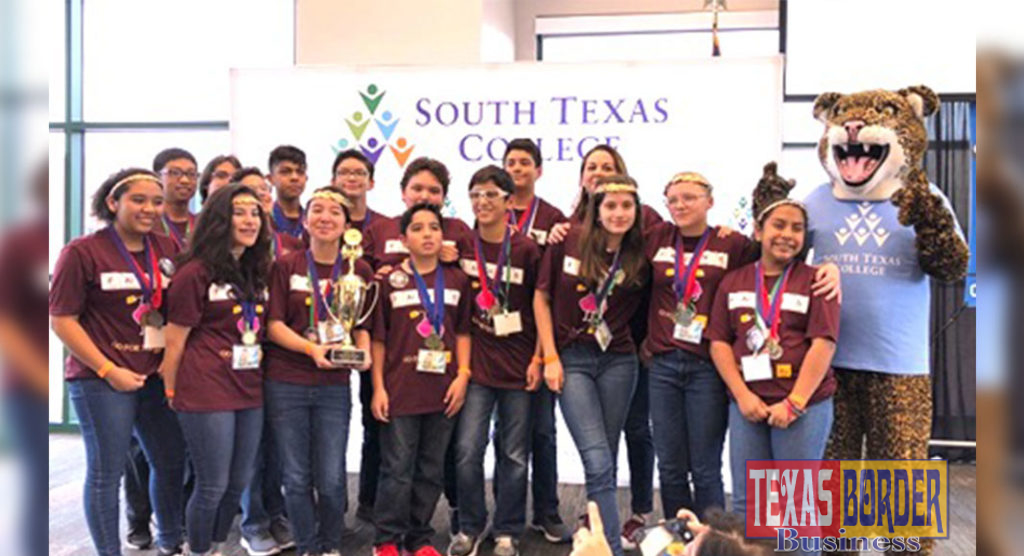 More than 300 students competed at South Texas College’s 13th annual Regional Science Olympiad. McAllen ISD’s Fossum Middle School, pictured here, won first place in Division B and will now advance to state competition in April.