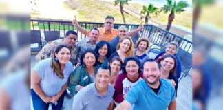 Shown meeting to discuss ways to improve benefits for the RGVHCC membership are members of the Board of Directors and staff:  Nathan Obregon, Chair; Cris Wilson, Treasurer; Adelita Munoz, Secretary; John Gonzales, Chair Elect; Mike Sandoval, Media; Marla Sandoval, Women's issues; Edward Gonzales, Government Affairs; Mike Wilson, Small Business; Joe Cortez, Education; Marie Garcia, Events, Elizabeth Vielma, Exec. Asst.; Estela Salazar, Membership director and Cynthia M. Sakulenzki, Pres/CEO.  Not shown are Pepe de Vaca, International Affairs and Mike Ortega, Finance.