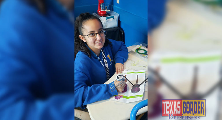 Boys & Girls Clubs of Edinburg RGV member Itzel Padron, learns how to use a 3-D pen as a part of the STEM Mentoring Makerspace.