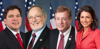 Congressmen Vicente Gonzalez (TX-15), Don Young (AK-At Large), Paul Cook (CA-08) and Congresswoman Tulsi Gabbard (HI-02)