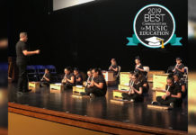 Guerra Elementary School students perform in a musical concert directed by their music teacher Alex Requenez during the Edinburg CISD Second Annual Instrumental Festival at Vela High School.