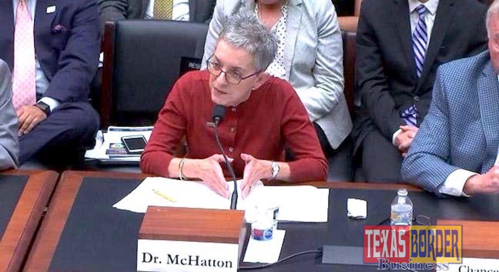 Dr. Patricia Alvarez McHatton, UTRGV executive vice president for Academic Affairs, Student Success, and P-16 Integration, is shown here on Wednesday, May 22, testifying in Washington, D.C., before the House Subcommittee on Higher Education and Workforce Investment. The subcommittee was hearing testimony on the role of community colleges, Historically Black Colleges and Universities, and Minority-Serving Institutions in preparing students for success. McHatton shared with House committee members the efforts being undertaken at UTRGV –the largest Hispanic-Serving Institution in Texas and the second-largest in the United States – to ensure student success. (Courtesy Photo)