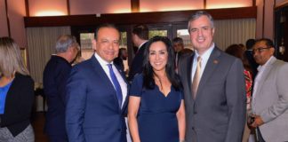 Pictured from L-R: Dr. Victor Hugo Gonzalez, Edna Posada and Adrian Villarreal during the reception exclusively to welcome the new board members. Photo by Roberto Hugo Gonzalez
