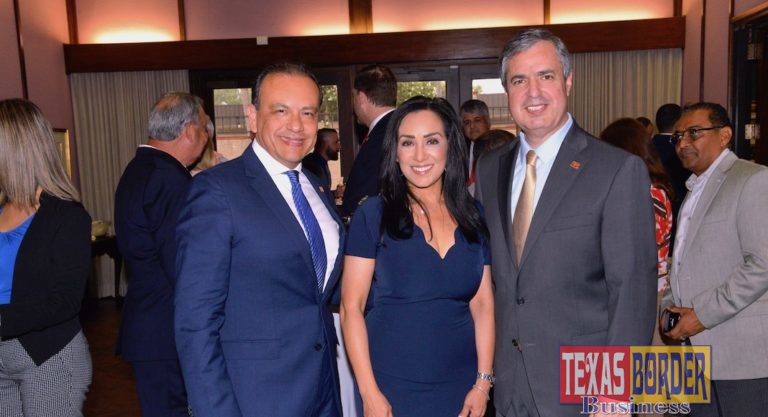 Pictured from L-R: Dr. Victor Hugo Gonzalez, Edna Posada and Adrian Villarreal during the reception exclusively to welcome the new board members. Photo by Roberto Hugo Gonzalez