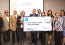 Representatives from ERO Architects and South Texas College came together for a check presentation on April 22. Funds will benefit Valley Scholar students.