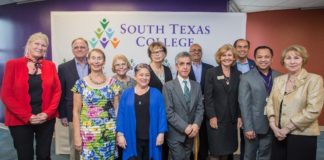 Pictured from left to right: Dr. Margaretha E. Bischoff, Dean; Joel P. Salinger (retiree), Diane K. Teter (retiree), Daphine Mora (retiree), Theresa “Te” Norman (retiree), Dr. Patricia A. Blaine (retiree), Dr. Oscar A. Plaza (retiree), Dr. Ali Esmaeili, Dean; Dr. Shirley A. Reed, Mario Reyna, Dean; Dr. Jayson Valerio, Dean; and Dr. Anahid Petrosian, Chief Academic Officer. Retirees not shown: Kenna S. Giffin, Rogerio J. Zapata, and Rafael M. Chavarria.