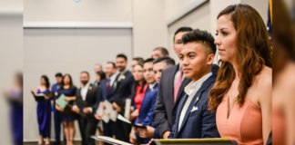 South Texas College’s Physical Therapist Assistant Program celebrated its 20th anniversary by graduating 19 students at a special pinning ceremony May 21.